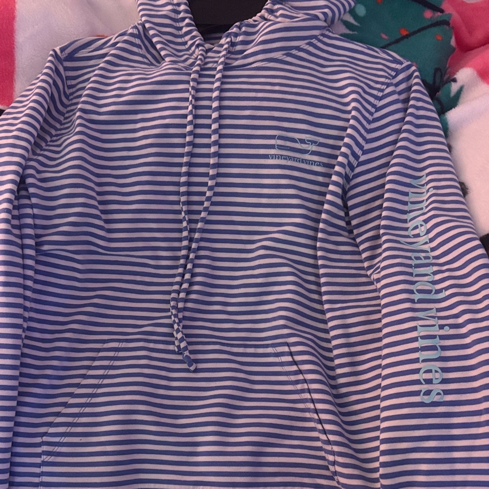 Vineyard Vines Blue and White Striped Hoodie
